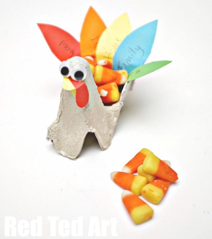 Egg Carton Turkey Craft For Thanksgiving