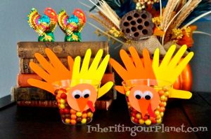 Hand Turkey Candy Dishes Craft For Kids
