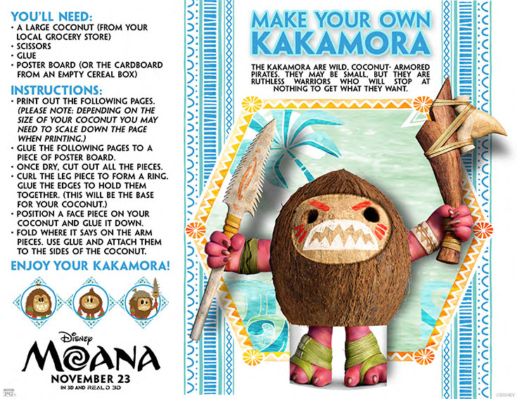 Make Your Own Moana Kakamora Printable