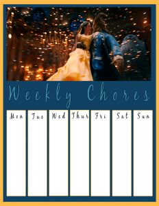 Printable Beauty And The Beast Chore Chart